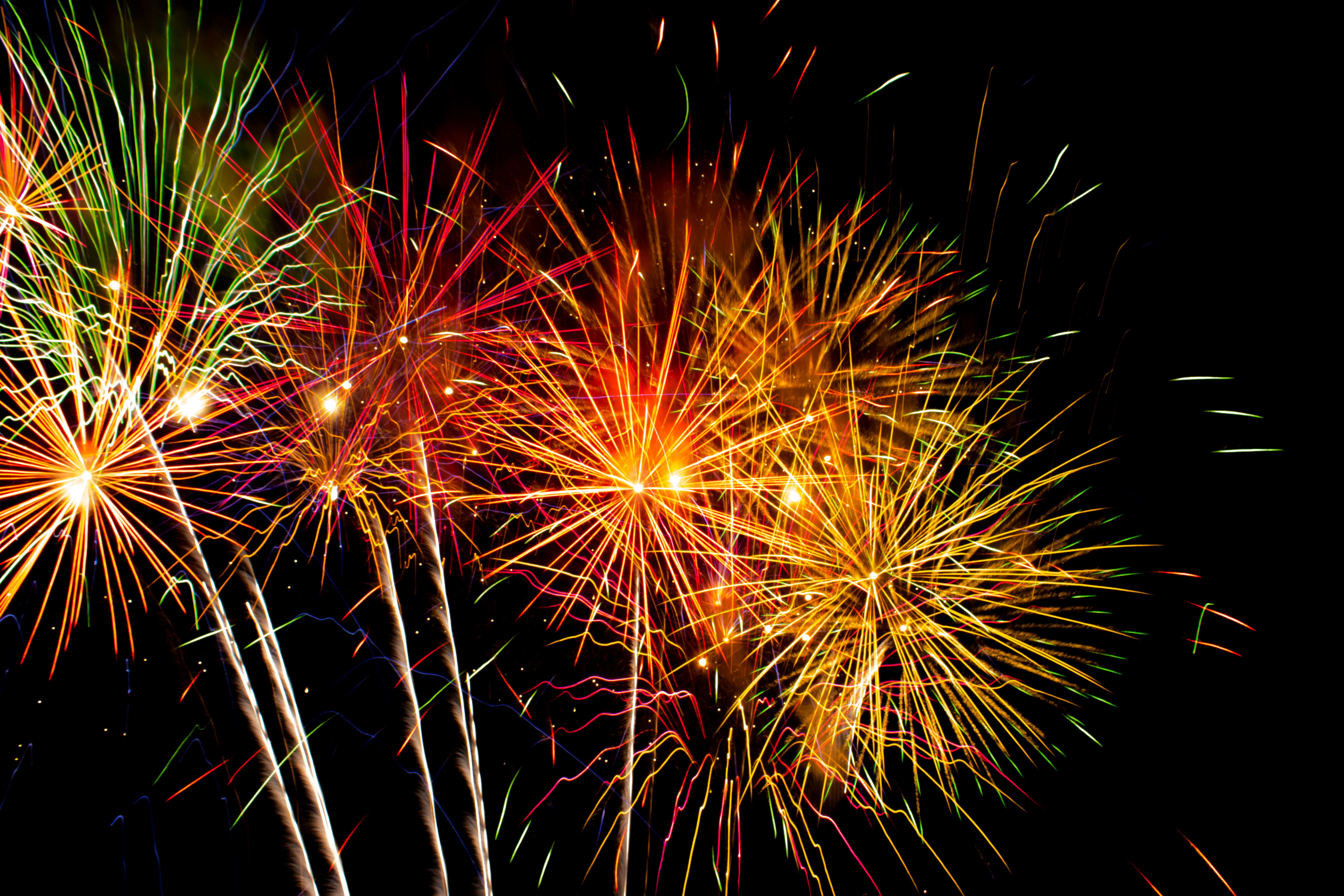 Fireworks depicted on New Year's Day